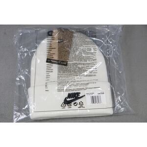 Nike White Beanie Hat Embroidered Swoosh Knit Winter Cap One Size Unisex NWT
